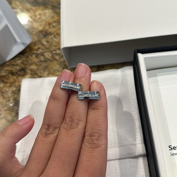 New Mont Blanc gold and silver sphere cufflinks - Picture 4 of 4